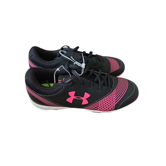 UNDER ARMOUR BASEBALL SOFTBALL CLEATS BLACK & PINK SHOES SIZE 9 WOME - Picture 2 of 8
